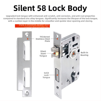 Hálószoba ajtózár, Split modell, alumínium ötvözet, halk kilincs, modern minimalist stílus