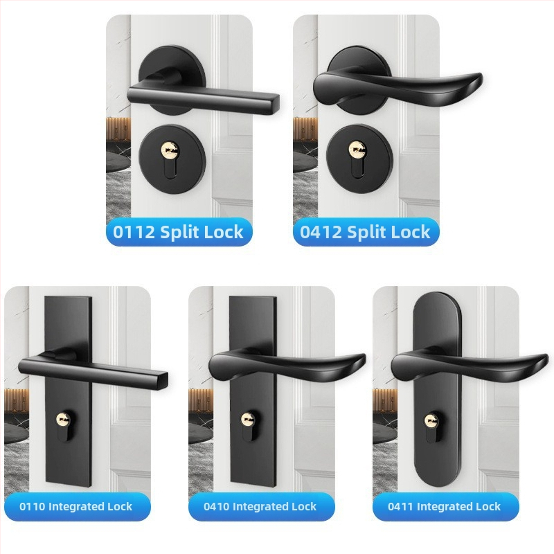 Hálószoba ajtózár, Split modell, alumínium ötvözet, halk kilincs, modern minimalist stílus