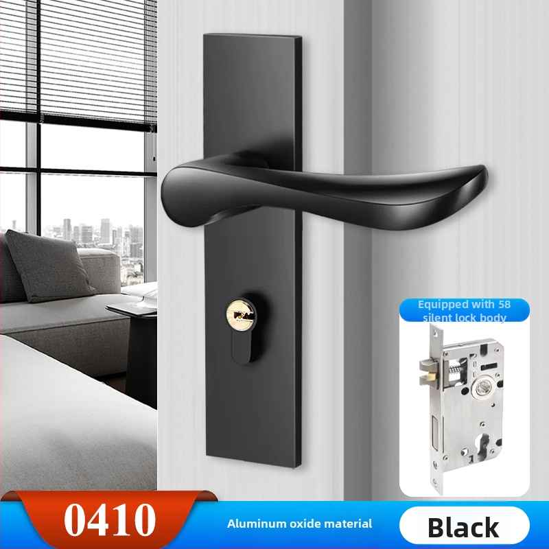 Hálószoba ajtózár, Split modell, alumínium ötvözet, halk kilincs, modern minimalist stílus