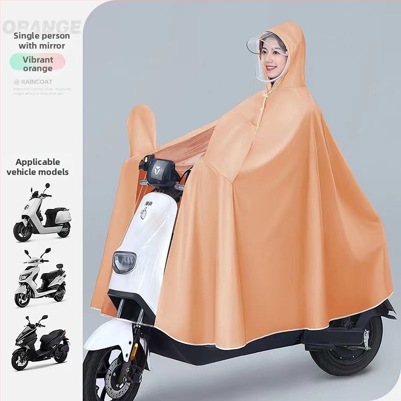 Elektriliste sõidukite vihmamantel poncho, PVC kangas, paksus 0,15 mm, täiskasvanutele, taaskasutatav