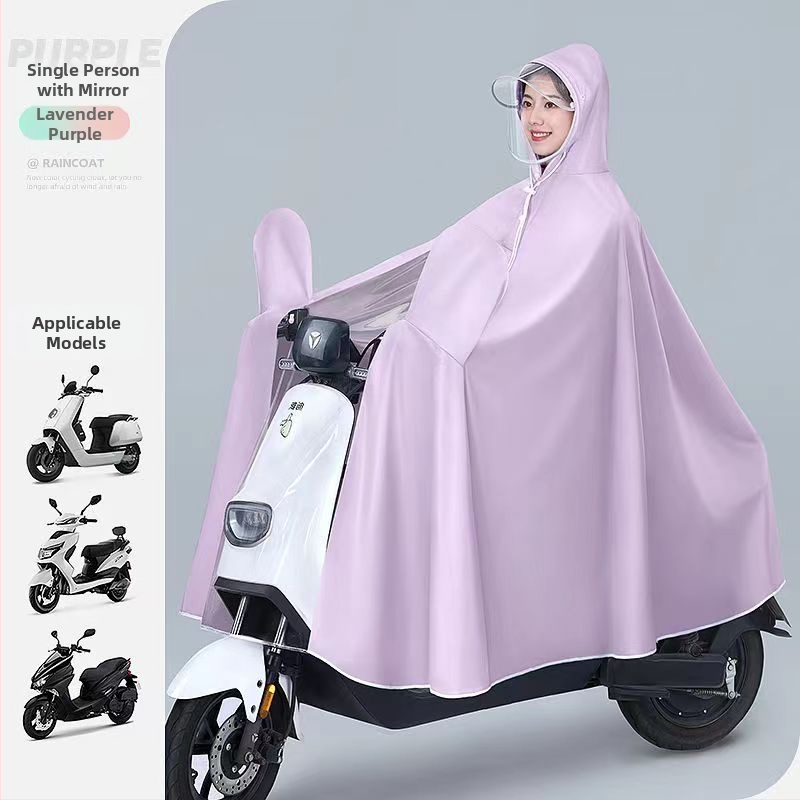 Elektriliste sõidukite vihmamantel poncho, PVC kangas, paksus 0,15 mm, täiskasvanutele, taaskasutatav