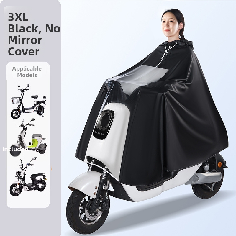 Elektriliste sõidukite vihmamantel poncho, PVC kangas, paksus 0,15 mm, täiskasvanutele, taaskasutatav