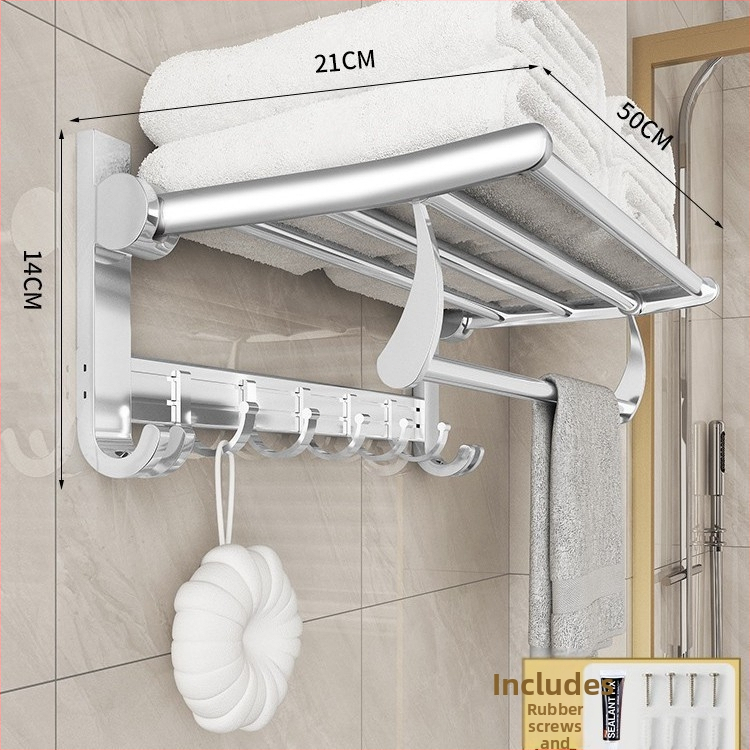 Space aluminum sieninis rankšluosčių laikiklis be gręžimo, vieno arba dviejų sluoksnių dizainas, apkrova apie 60 kg