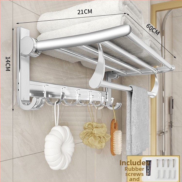 Space aluminum sieninis rankšluosčių laikiklis be gręžimo, vieno arba dviejų sluoksnių dizainas, apkrova apie 60 kg