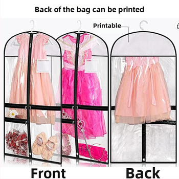 Permatomas PVC stačiakampis pakabinamas maišelis vaikų drabužiams — dulkių, drėgmės ir antibakterinė apsauga