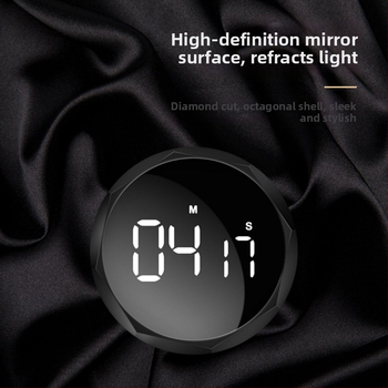 Cronometru rotativ 99:59, Afișaj LCD, Ceas de alarmă în stil desen animat, cu numărătoare inversă și memorie, alimentat cu baterie