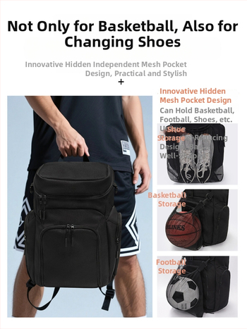 Sherlock Sportinė kuprinė krepšiniui ir futbolui – Oxford audinys, pamušalas iš dirbtinės odos, kvėpuojanti ir atspari dėvėjimui, miesto minimalistinis stilius