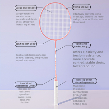 Комплект бадминтон ракети Bosska, ултралек, с рамка от железна сплав, нейлонови струни, тегло 90–94 г, комплект от две ракети за тренировка на възрастни