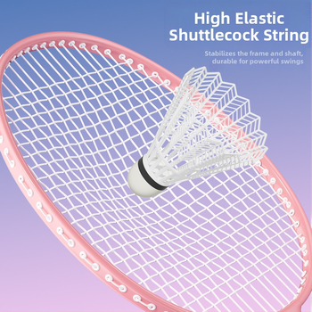 Комплект бадминтон ракети Bosska, ултралек, с рамка от железна сплав, нейлонови струни, тегло 90–94 г, комплект от две ракети за тренировка на възрастни
