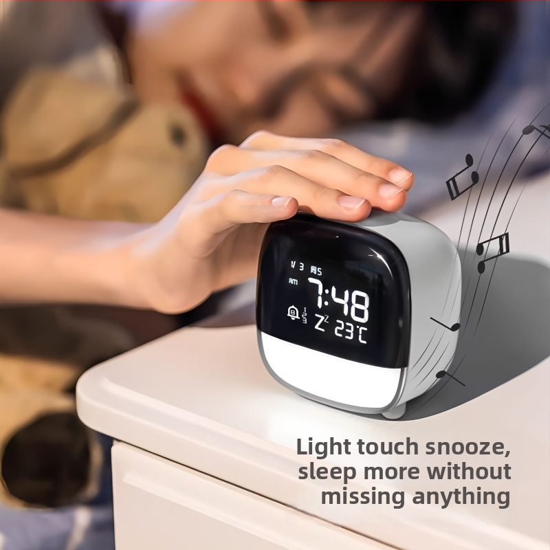 Deli budík 8852 — viacfunkčné inteligentné hodiny s kalendárom, LED/LCD displej, napájané externým zdrojom