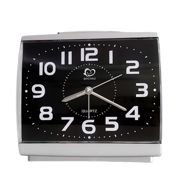 Laua kell K10 – vaikne äratuskell, suured numbrid ja öine valgustus, patareidega toidetav, ühesuunaline, plastikust korpus