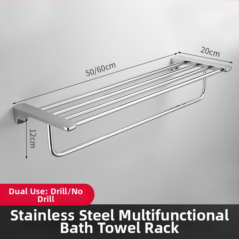 Nerūdijančio plieno rankšluosčių laikiklis vonios kambariui - chromu dengtas paviršius, komplektas 2–6 vienetai, ženklo Jierun, prekės kodas A2200