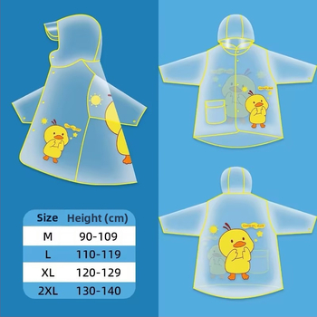 Laste karikatuuridega vihm pončo, unisex, PVC-kangas, tavalise paksusega, jalgrattasõiduks