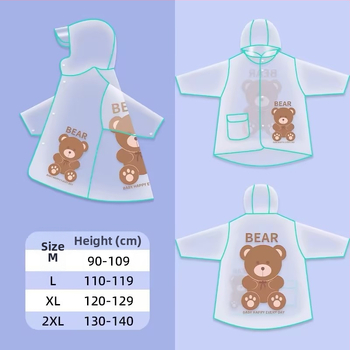Laste karikatuuridega vihm pončo, unisex, PVC-kangas, tavalise paksusega, jalgrattasõiduks