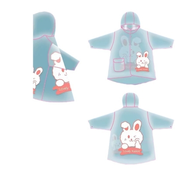 Laste karikatuuridega vihm pončo, unisex, PVC-kangas, tavalise paksusega, jalgrattasõiduks