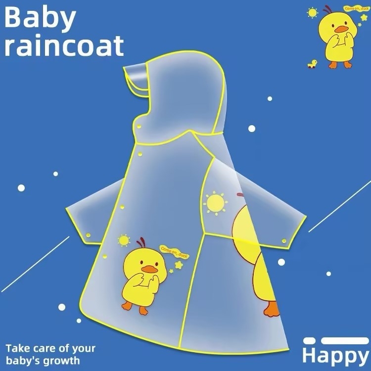 Laste karikatuuridega vihm pončo, unisex, PVC-kangas, tavalise paksusega, jalgrattasõiduks