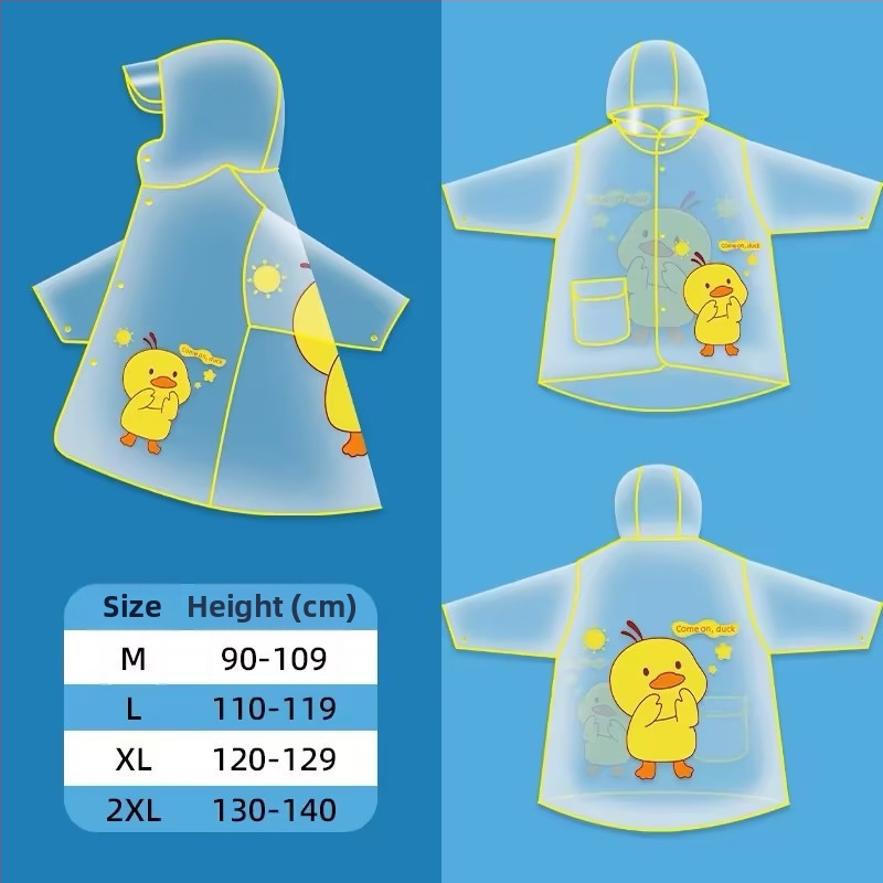 Laste karikatuuridega vihm pončo, unisex, PVC-kangas, tavalise paksusega, jalgrattasõiduks