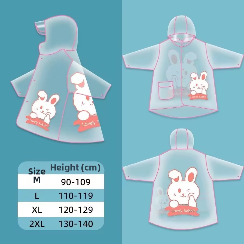Laste karikatuuridega vihm pončo, unisex, PVC-kangas, tavalise paksusega, jalgrattasõiduks