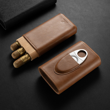 Ādas cigāru komplekts — viegls grezns stils, zīmols Cigarloong/qielong, pielāgošana pieejama