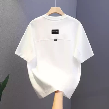 Τ-shirt τύπου πουλόβερ, κοντό μανίκι, φαρδιά γραμμή, εκτύπωση, από βαμβάκι