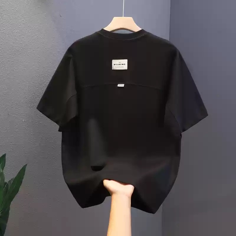 Τ-shirt τύπου πουλόβερ, κοντό μανίκι, φαρδιά γραμμή, εκτύπωση, από βαμβάκι