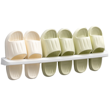 Αναρτώμενο στον τοίχο ράφι για παντόφλες μπάνιου με αποστράγγιση, χωρίς τρύπες | Πλαστικό, Μοντέλο 3, 5 kg χωρητικότητα, Μία στρώση