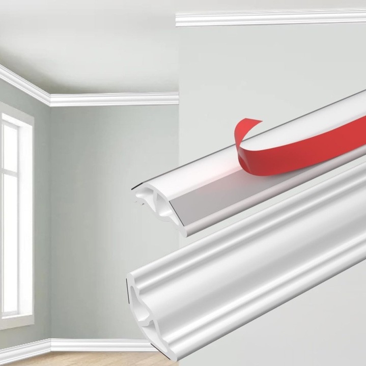 PVC élvédő profil, öntapadós, vízálló, rugalmas, fürdőszoba padlói és falaihoz