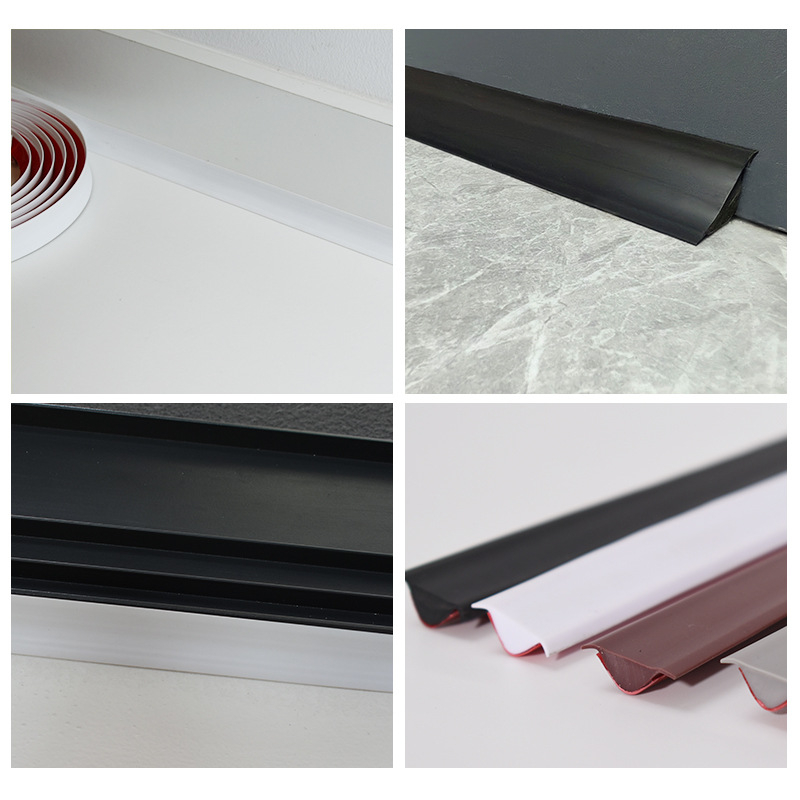 PVC élvédő profil, öntapadós, vízálló, rugalmas, fürdőszoba padlói és falaihoz