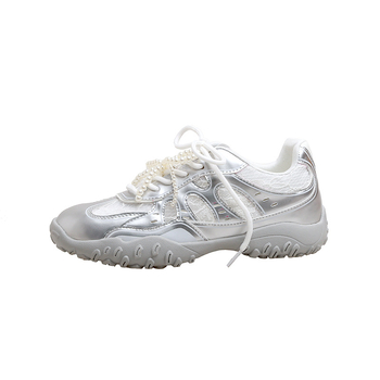 Ženske tenisice za povećanje visine s kožnim gornjim dijelom, skriveni 3-5 cm potpetica, gumena potplat, EVA uložak