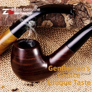 Pipa od sandalovog drveta, zakrivljenog dizajna, višekratna upotreba, mogućnost tiska logotipa
