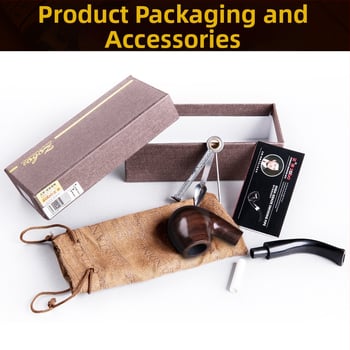 Pipa od sandalovog drveta, zakrivljenog dizajna, višekratna upotreba, mogućnost tiska logotipa