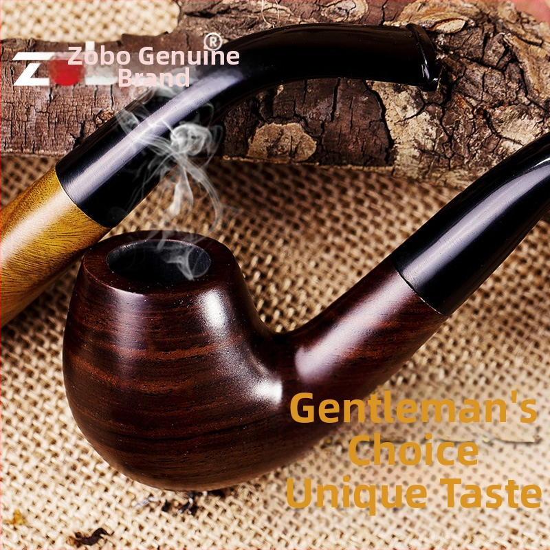 Pipa od sandalovog drveta, zakrivljenog dizajna, višekratna upotreba, mogućnost tiska logotipa