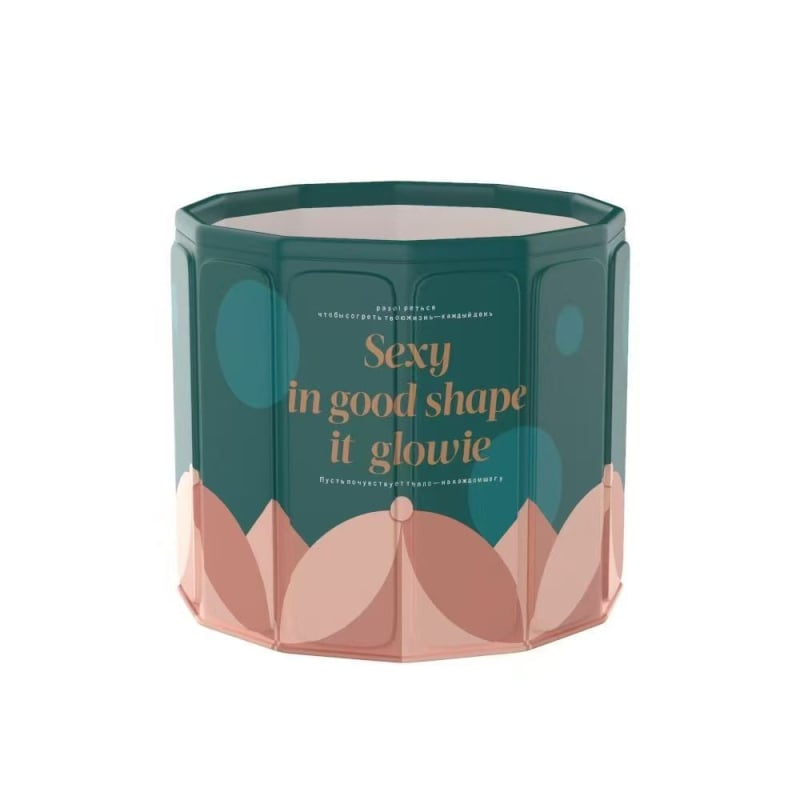 Сгъваема вана за възрастни със капак, водоустойчива материя, изолирана, седалка