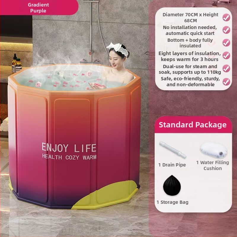 Sulankstoma vonia suaugusiems su dangteliu, vandeniui atspari medžiaga, izoliuota, su sėdėjimo galimybe