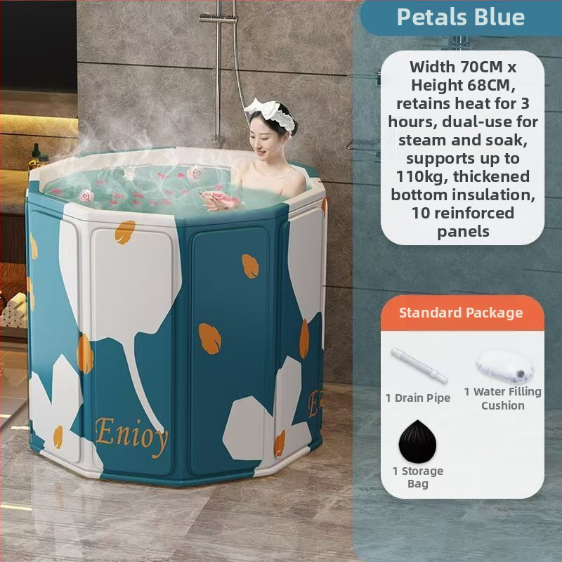 Sulankstoma vonia suaugusiems su dangteliu, vandeniui atspari medžiaga, izoliuota, su sėdėjimo galimybe