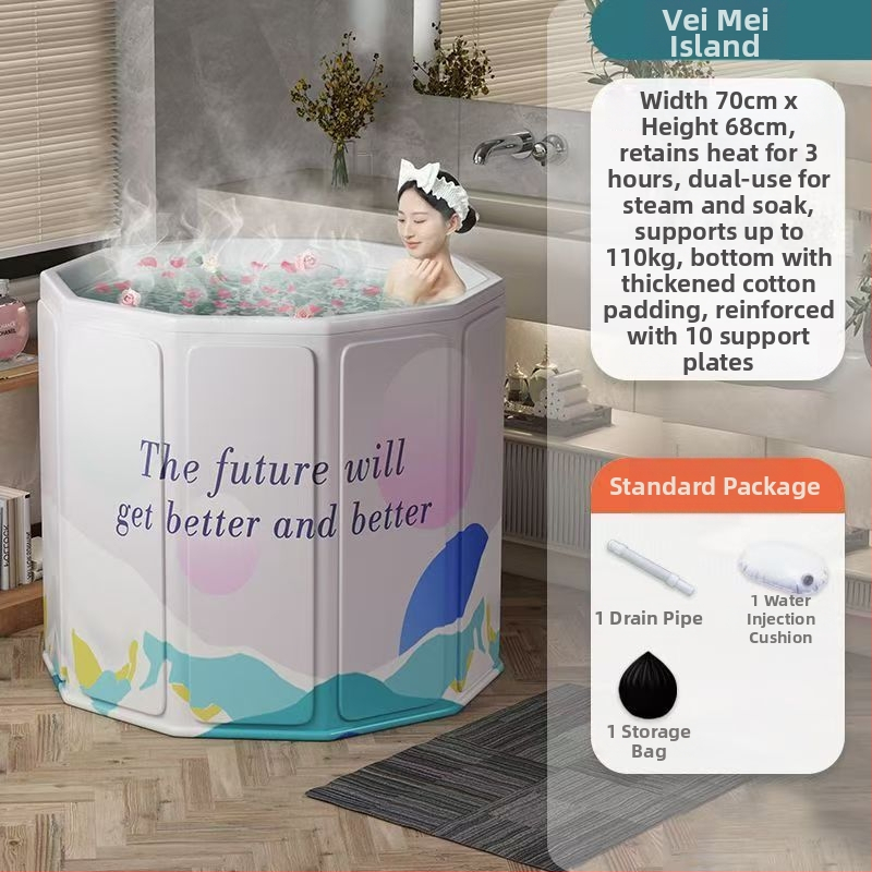 Sulankstoma vonia suaugusiems su dangteliu, vandeniui atspari medžiaga, izoliuota, su sėdėjimo galimybe
