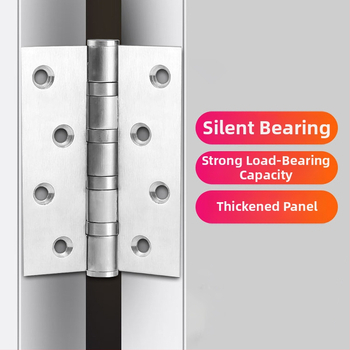 Nerūdijančio plieno durų vyris, plokščias atidarymas; didelė apkrova, tylus guolis; modelis YDX1047; tinka medinėms durims, langams, spintoms, medinėms dėžėms