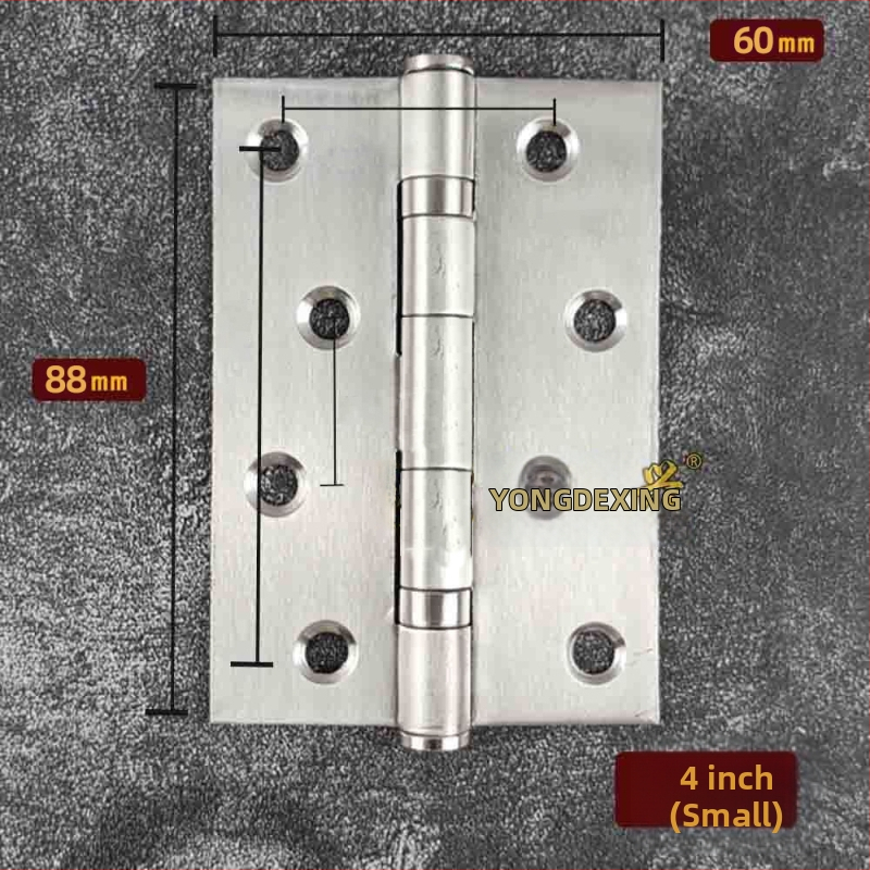 Nerūdijančio plieno durų vyris, plokščias atidarymas; didelė apkrova, tylus guolis; modelis YDX1047; tinka medinėms durims, langams, spintoms, medinėms dėžėms