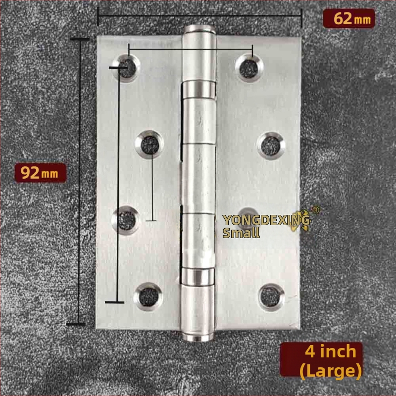 Nerūdijančio plieno durų vyris, plokščias atidarymas; didelė apkrova, tylus guolis; modelis YDX1047; tinka medinėms durims, langams, spintoms, medinėms dėžėms