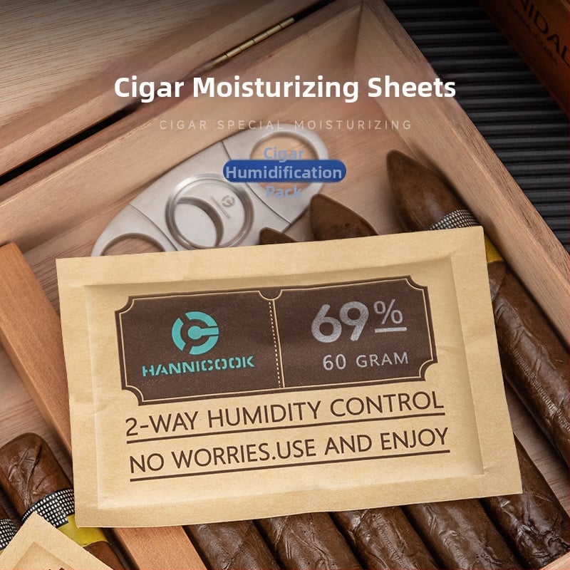 Hannicook cigarešu mitrināšanas tabletes – atkārtoti lietojamas, divvirzienu mitruma kontrole, cigarešu lapām, logotipa drukāšana iespējama, kastē 100/300