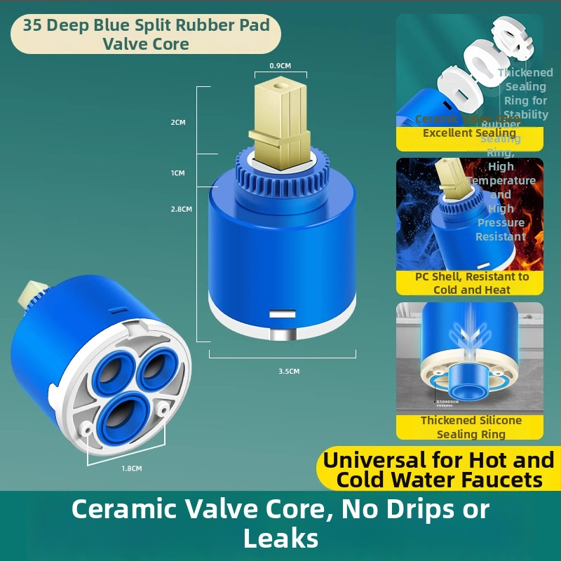 Keraminis vožtuvo šerdis virtuvės maišytuvui – šaltas/karštas vanduo, PC+ keramika, šiuolaikiškas minimalistinis stilius