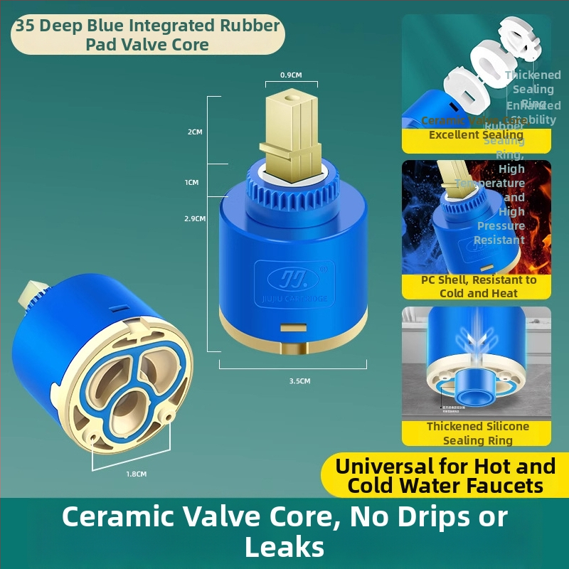 Keraminis vožtuvo šerdis virtuvės maišytuvui – šaltas/karštas vanduo, PC+ keramika, šiuolaikiškas minimalistinis stilius