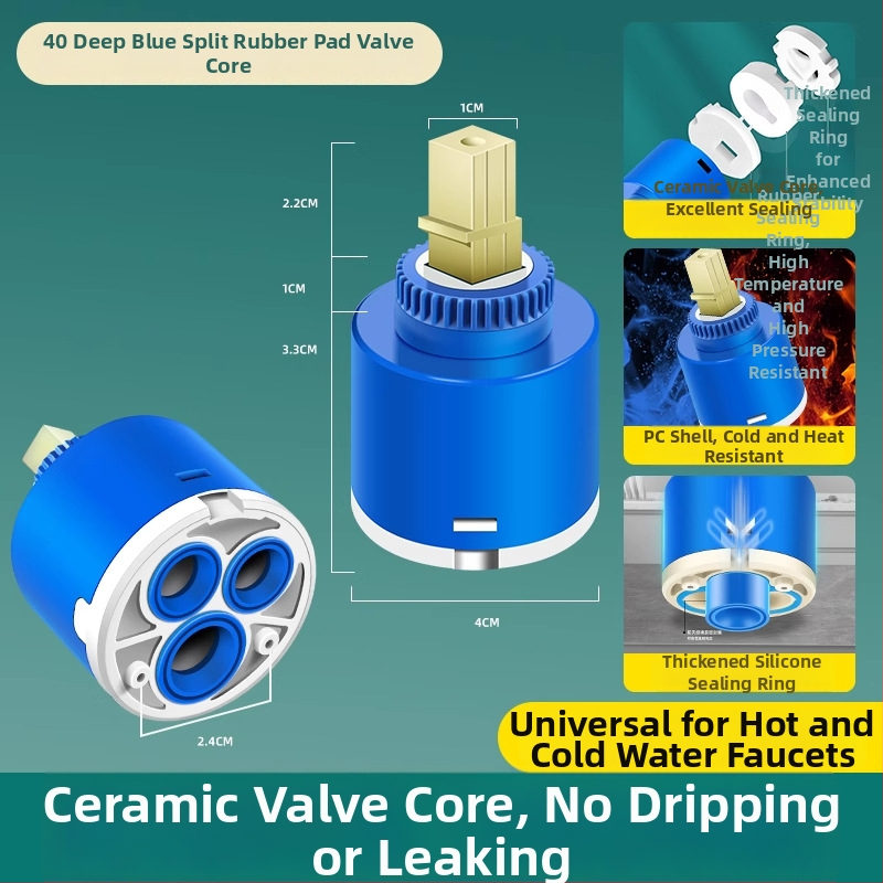 Keraminis vožtuvo šerdis virtuvės maišytuvui – šaltas/karštas vanduo, PC+ keramika, šiuolaikiškas minimalistinis stilius