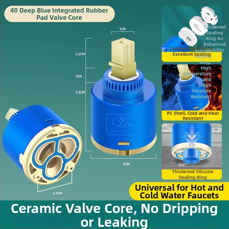 Keraminis vožtuvo šerdis virtuvės maišytuvui – šaltas/karštas vanduo, PC+ keramika, šiuolaikiškas minimalistinis stilius