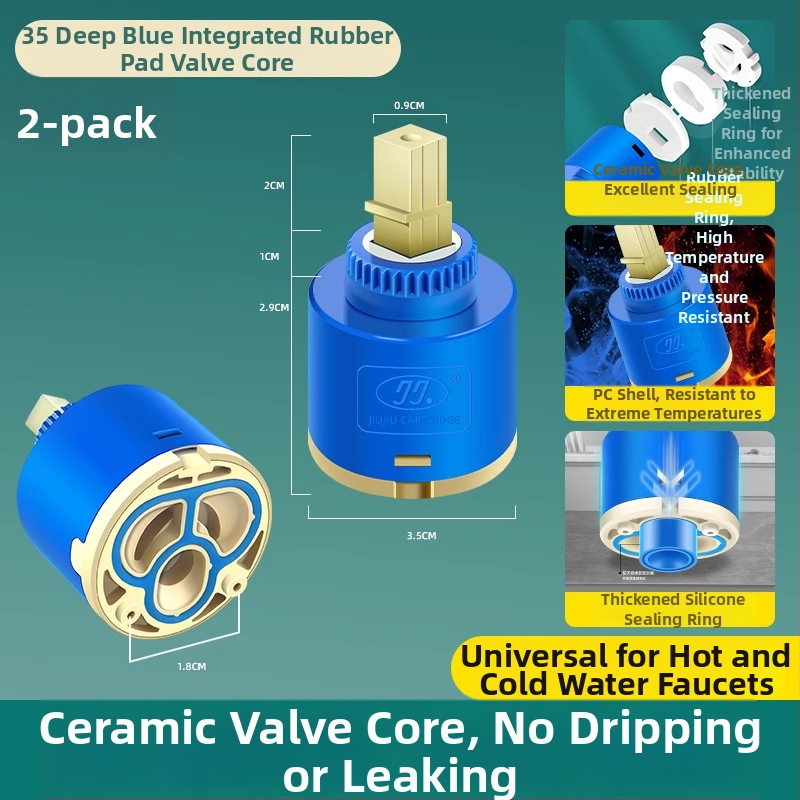 Keraminis vožtuvo šerdis virtuvės maišytuvui – šaltas/karštas vanduo, PC+ keramika, šiuolaikiškas minimalistinis stilius