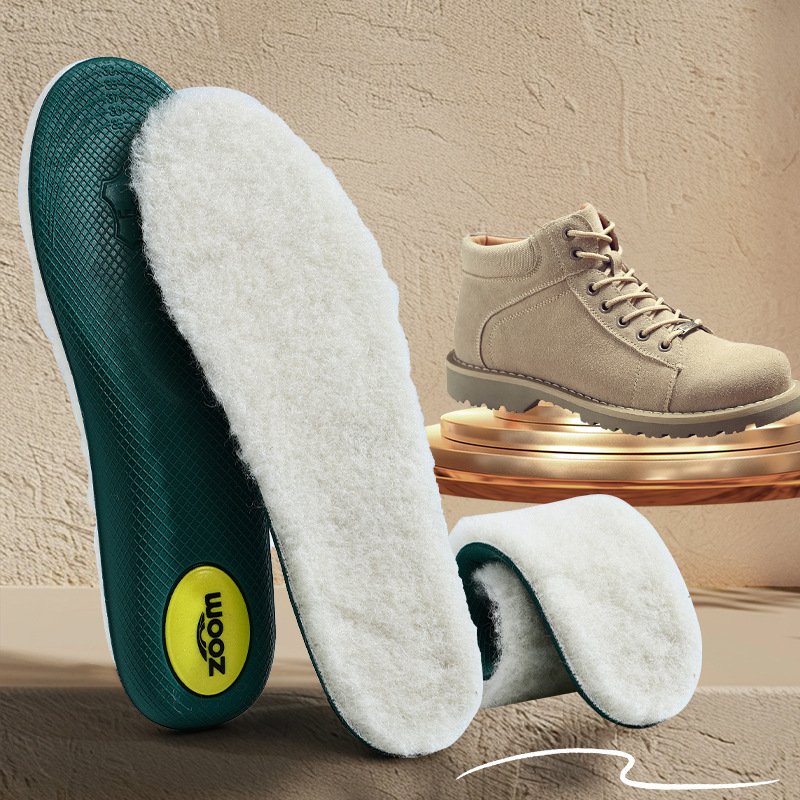 Gyapjú talpbetét a téli melegért, teljes talpbetét nyomtatott mintával, kompatibil sportcipőkhöz, bőr cipőkhöz és bakancsokhoz