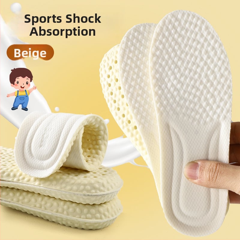 Kang Yue 2508 Gyerek talpbetét – teljes hosszúságú PU talpbetét, masszírozó, légáteresztő, izzadság- és szagtalanító, ütéscsillapító funkciókkal; kompatibil sportcipőkhöz, bőr cipőkhöz, bakancsokhoz és casual cipőkhöz.