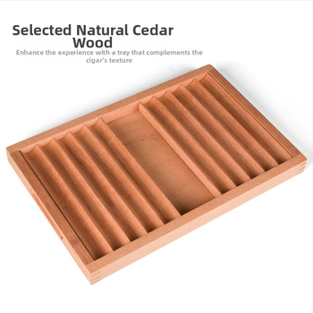 Gray Bar divslāņains cigāru paliktnis no cedru koka ar uzglabāšanas nodalījumu un pārnēsājamu izstādes kastīti