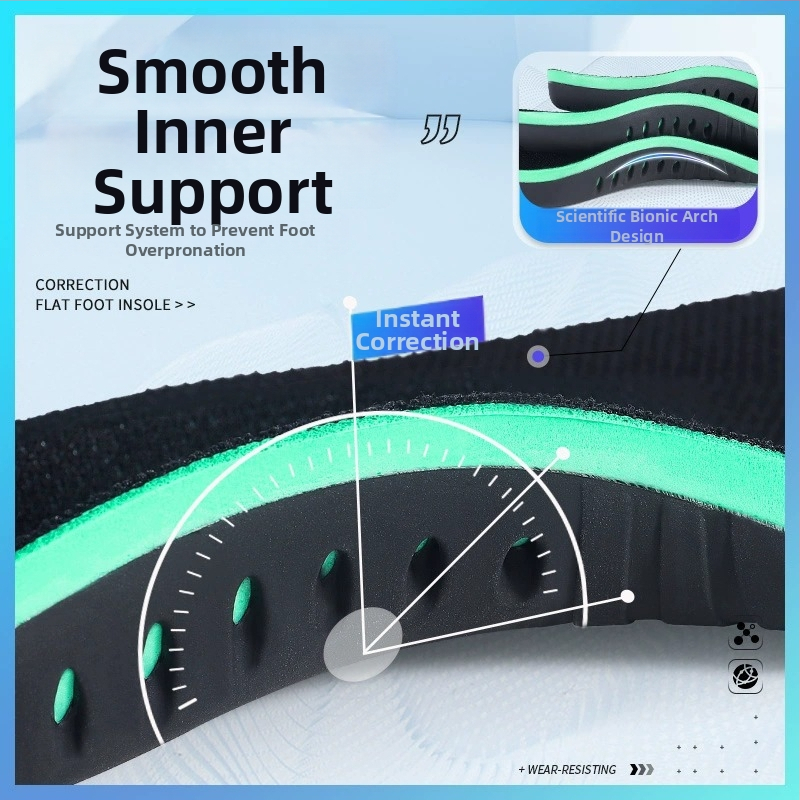 PU ortopéd talpbetét lapos lábra, boltozat-támasztó, teljes hosszúságú, nedvességelvezető, sportos és hétköznapi viselethez