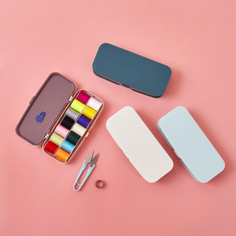 Kaasaskantav siuvamisekomplekt, mitmekülgne käsitsi õmblemise hoiukast, lihtne stiil, 100 tükki pakend, Spring Association bränd